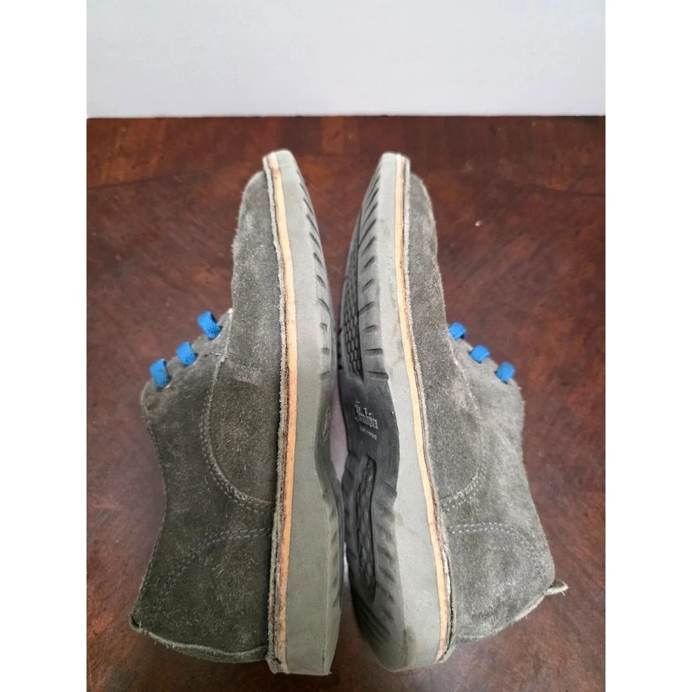 Florsheim Boys Gray Suede Granp Core Dressing Shoes With Blue‎ Laces Size 1